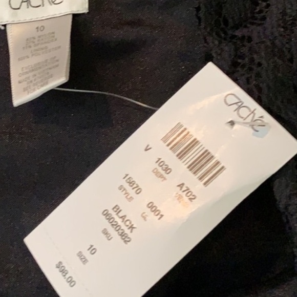 NWT, Cache, Black Lace Under Satin Lining, Sz. 10 - Picture 2 of 7